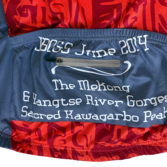 Boom Mens Cycling Jersey Shirt Medium Red Gray Zip Pockets Mekong Athleticwear‎ - Picture 11 of 11